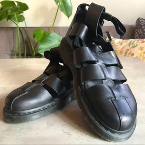 Dr. Martens Geraldo Leather Gladiator Sandals - Black